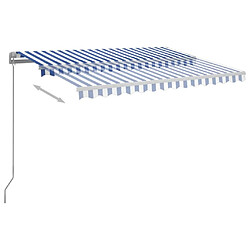 Avis Maison Chic Auvent automatique | Store banne extérieur | Marquise capteur de vent et LED 3x2,5 m Bleu et blanc -MN44602