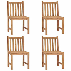 Avis Maison Chic Lot de 4 Chaises de jardin avec coussins | Fauteuil chaises d'extérieur Bois de teck massif -GKD45973