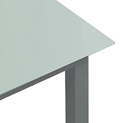 Avis vidaXL Table de jardin Gris clair 150x90x74 cm Aluminium et verre