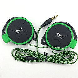 Wewoo Ecouteurs 3.5mm Super Bass EarHook écouteur pour lecteur MP3 ordinateur portable (Vert sans micro) 