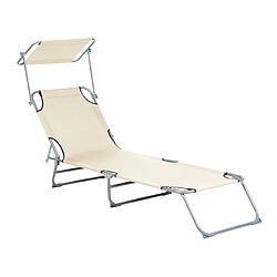 Beliani Chaise longue Métal Crème FOLIGNO