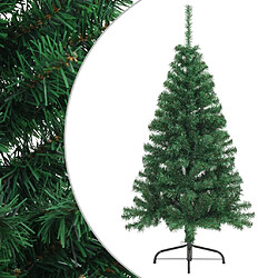 vidaXL Sapin de Noël artificiel moitié avec support vert 150 cm PVC 