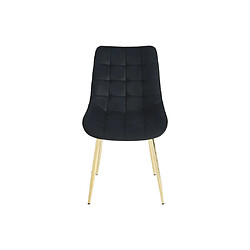 Avis Vente-Unique Lot de 2 chaises matelassées en velours et métal doré - Noir - OLLUA