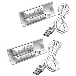 vhbw 2x Batteries compatible avec Nintendo Wii Remote Plus manette de jeu Gamepad (400mAh, 2,4V, NiMH)