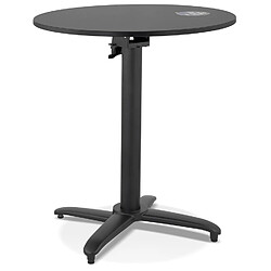 Alterego Table de terrasse pliable 'NOCTALI' ronde noire - Ø 68 cm