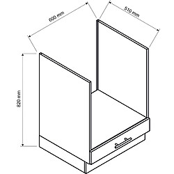 Pegane Meuble bas de cuisine pour four avec 1 tiroir coloris blanc- longueur 60 x profondeur 51 x hauteur 82 cm