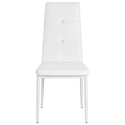 Avis Maison Chic Lot de 4 Chaises à manger,Chaise pour cuisine blanc similicuir -MN49371