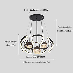 Acheter Universal Lustre LED en boule de cristal noir, gradation tricolore, adapté aux salles d'étude, aux chambres et aux hôtels