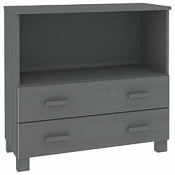 Maison Chic Buffet,Meuble de Rangement,commode pour salon,Cuisine HAMAR Gris foncé 85x35x80 cm Bois massif de pin -MN36679