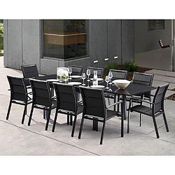 Wilsa Garden Table jardin Modulo 6 à 10 personnes noir.