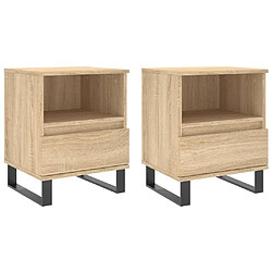 Maison Chic Lot de 2 Tables de chevet,Table de nuit,Table d'appoint pour salon chêne sonoma 40x35x50 cm bois ingénierie -MN25008