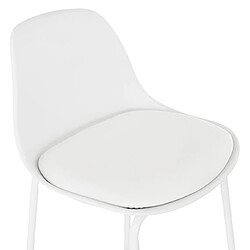 Mes Lot de 2 tabourets de bar H65 cm blanc - ADRYA pas cher