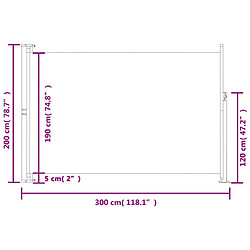 vidaXL Auvent latéral rétractable de patio 200x300 cm Gris pas cher