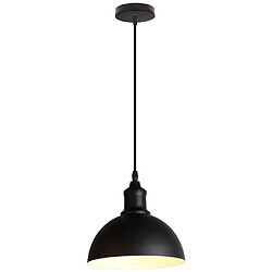 Stoex Suspension Luminaire Rétro Suspension Lustre Vintage Plafonnier Moderne Abat-Jour en Métal Noir Pour Hall Hôtel E27 