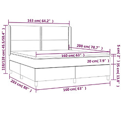 Acheter vidaXL Sommier à lattes de lit matelas LED Noir 160x200 cm Tissu