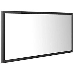 Avis vidaXL Miroir LED de salle de bain Gris brillant 90x8,5x37cm Acrylique