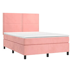 Avis Sommier à lattes,Cadre à lattes de lit pour Adulte matelas et LED Rose 140x190 cm Velours -MN78593