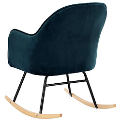 Maison Chic Chaise à bascule | Fauteuil Relax, design moderne Bleu Velours -GKD29956 pas cher