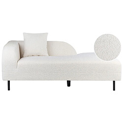 Beliani Chaise longue côté gauche en tissu bouclé blanc LE CRAU