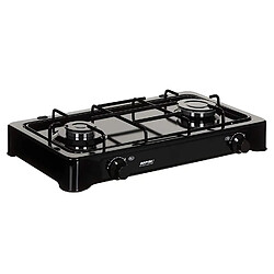 Avis Cuisinière à gaz portable pour le camping, réchaud portable, 2 brûleurs réglable, , Noir, MPM, KN-02/1KB