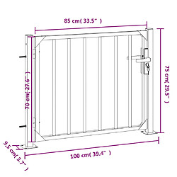 vidaXL Portail de jardin 100x75 cm acier inoxydable pas cher