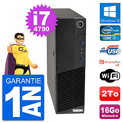 PC Lenovo ThinkCentre M83 SFF Intel i7-4790 RAM 16Go Disque 2To Windows 10 Wifi · Occasion 