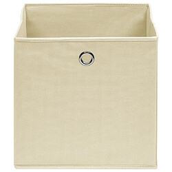 Avis Maison Chic Lot de 10 Boîtes de rangement,Boîtes de stockage Tissu intissé 28x28x28 cm Crème -MN897576