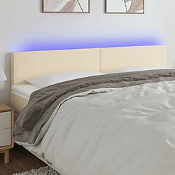 Maison Chic Tête de lit scandinave à LED,meuble de chambre Crème 180x5x78/88 cm Tissu -MN77344