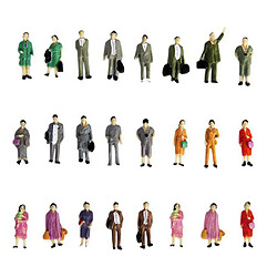 50pcs 1/87 échelle Couleur Personnes Modèle Mini Modèles Debout Personnes Pour La Décoration