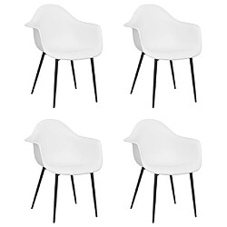 vidaXL Chaises à manger lot de 4 blanc PP