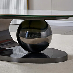 Avis Inside 75 Table basse design SPHERE BLACK NICKEL 130 base métal noir plateau marbre blanc