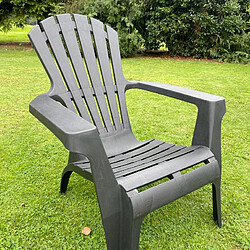 Wilsa Garden Lot de 4 Fauteuils adirondack Anthracite