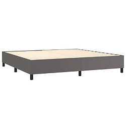 Acheter vidaXL Sommier à lattes de lit avec matelas et LED Gris 200x200 cm