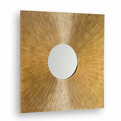 Miroir mural Thai Natura Doré Verre Bois MDF 80 x 3 x 80 cm