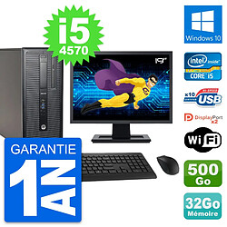 PC Tour HP 800 G1 Ecran 19" Intel i5-4570 RAM 32Go Disque 500Go Windows 10 Wifi · Occasion 