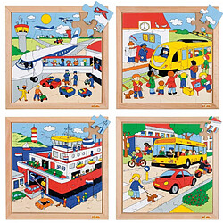 Educo Puzzle les transports: le lot de 4 puzzles - jeu Montessori