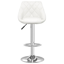 Avis vidaXL Tabourets de bar lot de 2 blanc similicuir