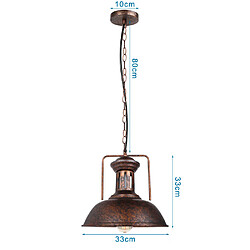 Acheter Stoex Rétro Suspension Industriel Vintages 33cm , Lustre Abat-jour Luminaire Style Vintage Rétro Métal Câble Réglable Plafonnier E27 Rouille