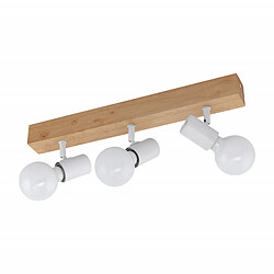 EGLO Projecteur LED Townshend 3 3 lampes Bois Beige et blanc