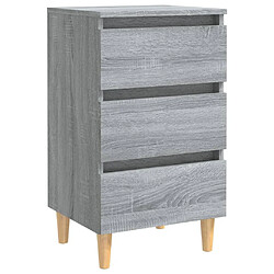 Maison Chic Table de chevet - Table de Nuit avec pieds en bois Sonoma gris 40x35x69 cm