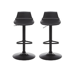 Avis Vente-Unique Lot de 2 tabourets de bar - Polypropylène - Coloris noir - CALAS