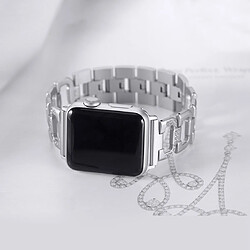 Wewoo Bracelet de montre en acier inoxydable coloré avec diamants pour Apple Watch séries 5 et 4 44 mm / 3 et 2 et 1 42 mm Argent pas cher