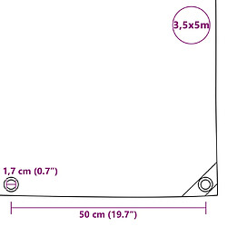 vidaXL Bâche 650 g / m² 3,5 x 5 m Blanc pas cher