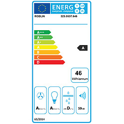 Hotte décorative murale 90cm 64db 741m3/h inox - 6510622 - ROBLIN