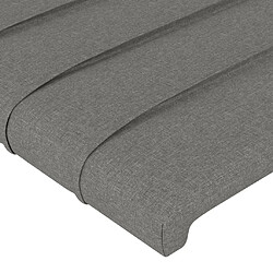 Maison Chic Tête de lit scandinave avec oreilles,meuble de chambre Gris foncé 183x23x118/128 cm Tissu -MN10517 pas cher