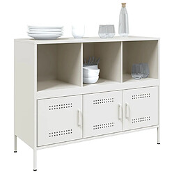 Avis vidaXL Buffet blanc 100,5x39x79 cm acier