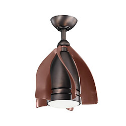 Elstead Lighting Ventilateur de plafond à 5 pales de 38 cm avec télécommande à lumière LED bronze brossé à l'huile