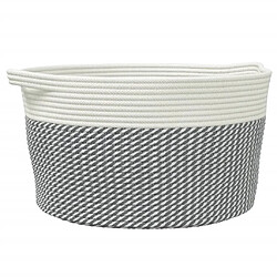 vidaXL Panier de rangement gris et blanc Ø40x25 cm coton