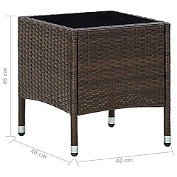 Acheter vidaXL Table de jardin Marron 40x40x45 cm Résine tressée