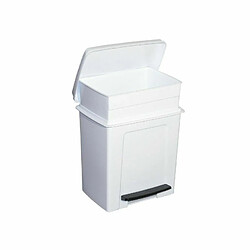 BigBuy Home Poubelle à pédale Blanc 8 L 